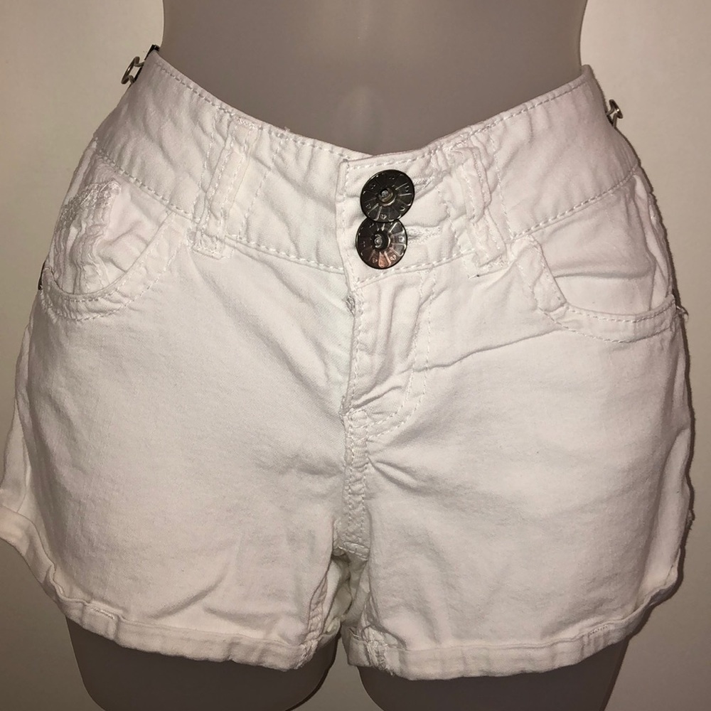 Low Waist White Jolt Shorts